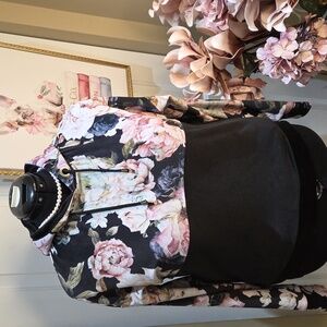 Cedar XL Floral Black Women's Hoodie